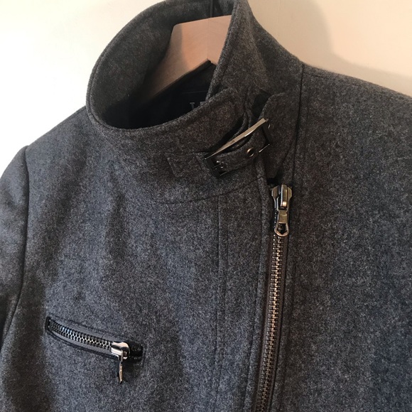 Izod Outerwear Wool Blend Motorcycle Jacket, Gray - Picture 11 of 16